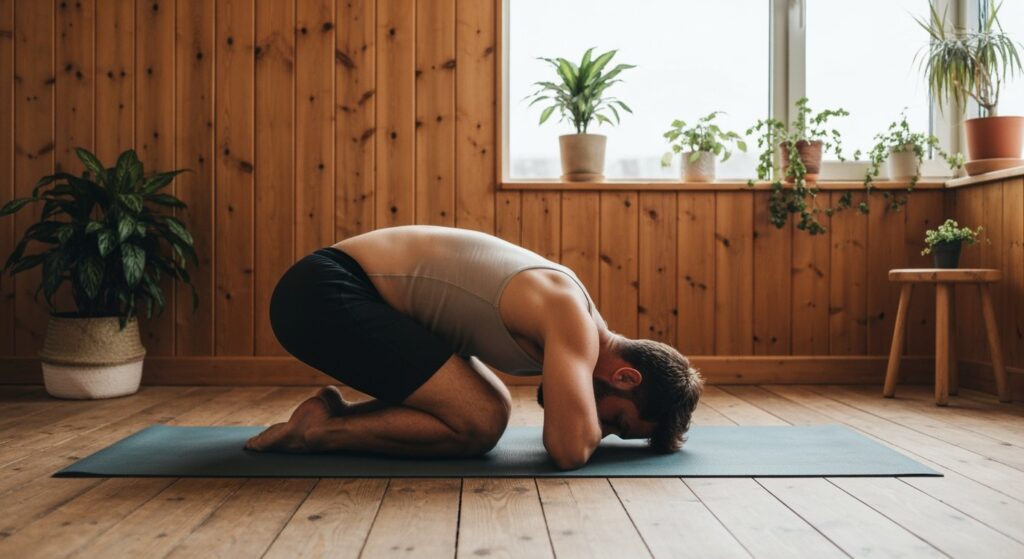 man yoga kindhaltung
