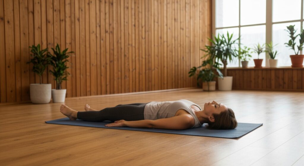 savasana frau yoga